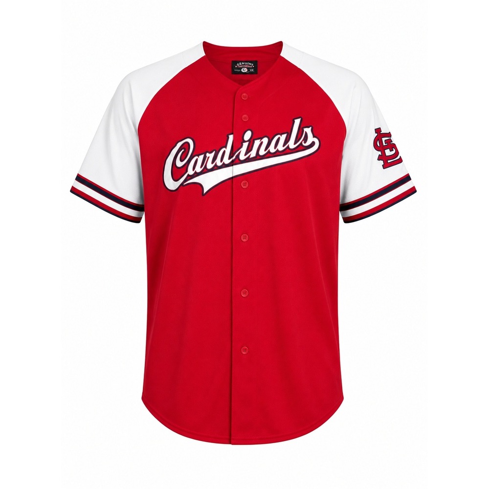 Stitches St Louis‎ Cardinals Baseball Jersey Mens 2XL Red White Button Up MLB